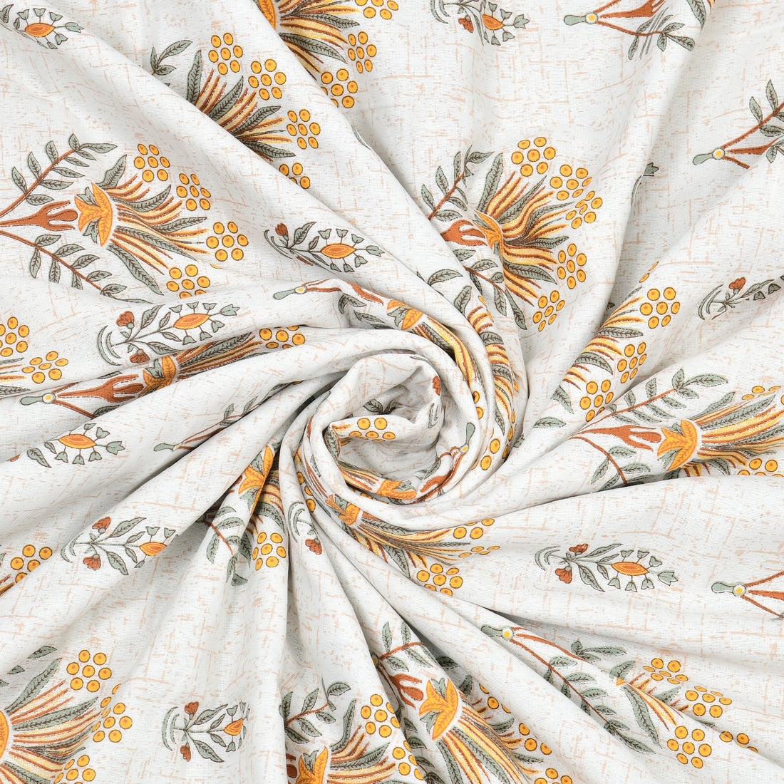 Floral Print 3 Layer Mulmul Feel 100% Pure Cotton Reversible Single Bed Dohar/Quilt/Blanket (60" x 90", Grey and Yellow)